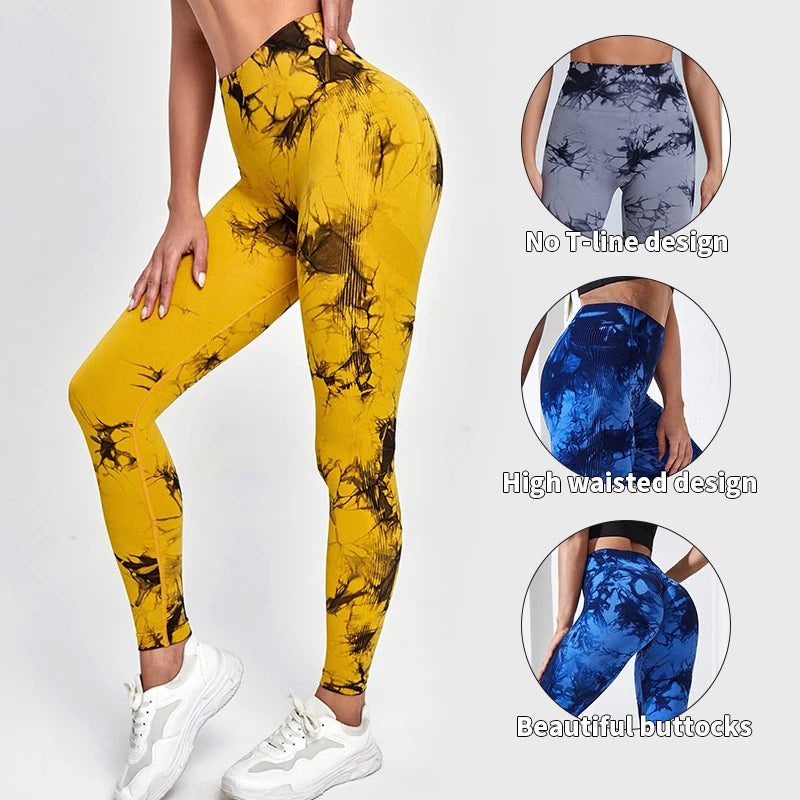 Legging Esportiva De Yoga Tie Dye